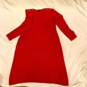 Orange Red Sweater Dress